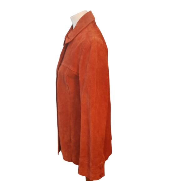 Jacklym Smith Genuine Suede Red Leather Button Down Jacket Size Small - Picture 5 of 11